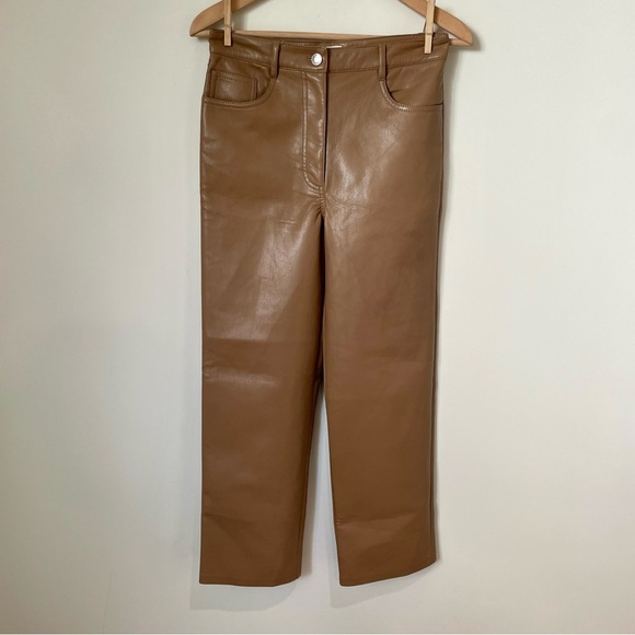 Aritzia Wilfred The Melina Pant Vegan Leather Brown Size 6 - Picture 6 of 11